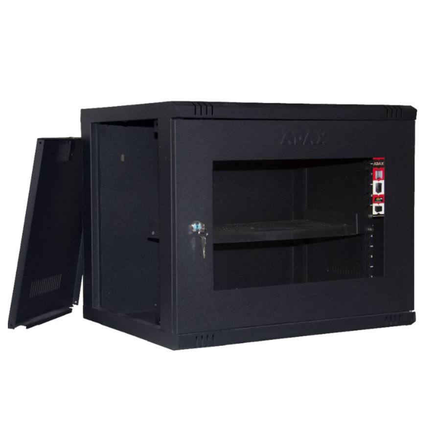 AS9 45D-AD - Wall rack 9 units, depth 45, metal frame with side door 